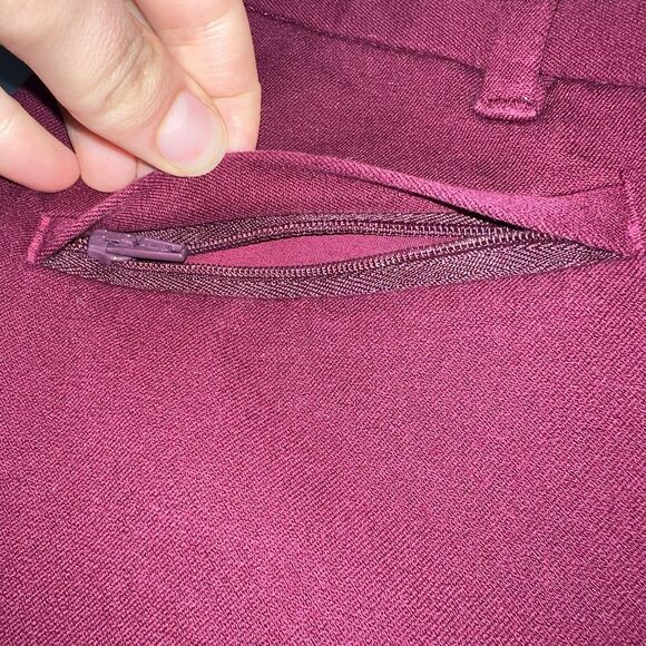 Maroon Work Trousers Curvy Skinny Ankle Size 6 - Picture 3 of 6